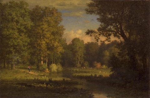Landscape with a Stream by George Inness — large framed print