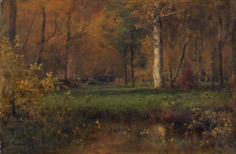 Landscape with Yellow Bush by George Inness — large framed print