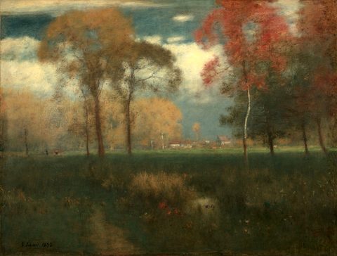 Sunny Autumn Day by George Inness — large framed print