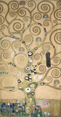 Tree of Life, Stoclet Frieze cartoon (central part) by Gustav Klimt, 1910–11, framed print