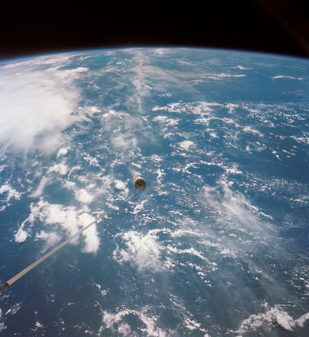 Agena tethered to Gemini 11 by NASA / Gemini 11 crew — large framed print