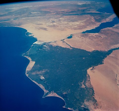 The Nile and Suez from Gemini 4 by NASA / Gemini 4 crew — large framed print