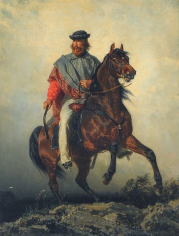 Garibaldi on Horseback by Filippo Palizzi — large framed print
