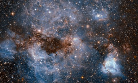 Hubble: storm of gas in the Large Magellanic Cloud by NASA — large framed print