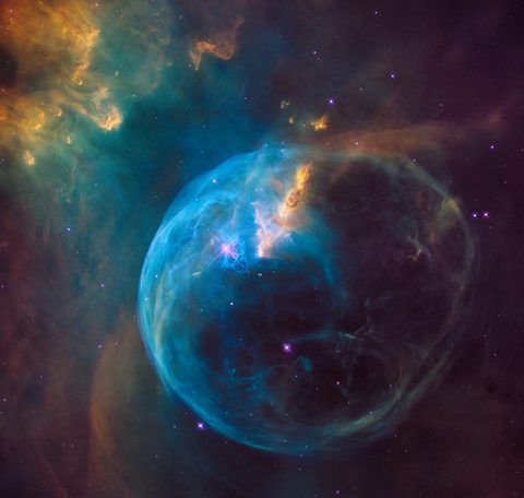 Hubble: the Bubble Nebula by NASA — large framed print