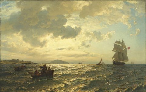Fresh Breeze on the Norwegian Coast by Hans Gude — large framed print