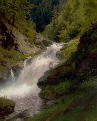 Winona Falls by Hermann Herzog — large framed print