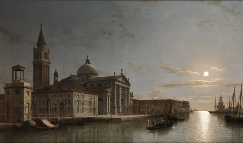 Venice with San Giorgio Maggiore in the Moonlight by Henry Pether — large framed print