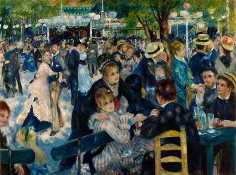 Dance at Le Moulin de la Galette by Pierre-Auguste Renoir, 1876, framed print