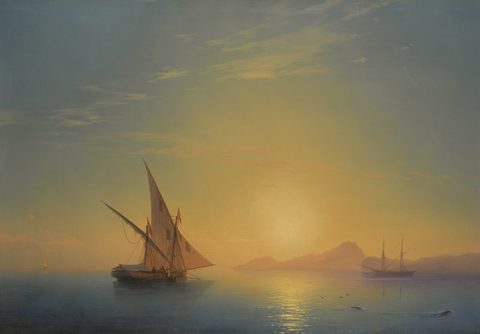 The Island of Ischia at Sunset by Ivan Aivazovsky — large framed print