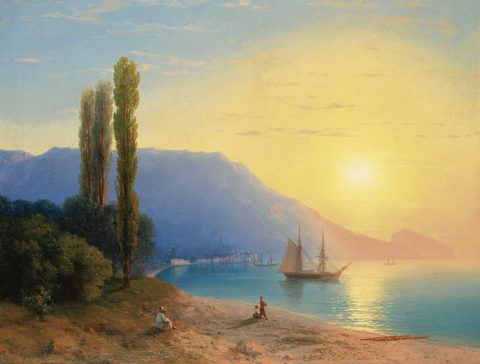 Sunset over Yalta by Ivan Aivazovsky — large framed print