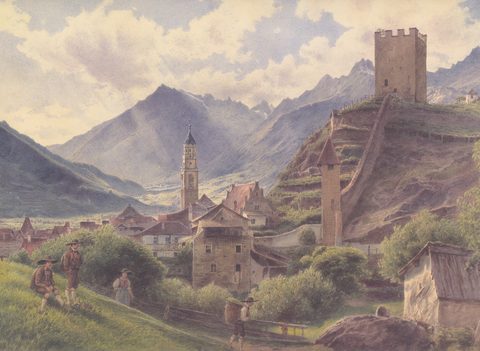 View of Merano by Jakob Alt, 1845, framed print