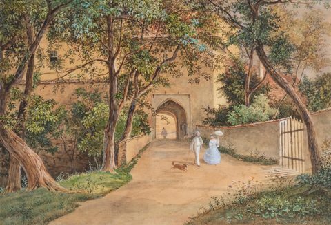 Burg Kreuzen by J. C. Endris, 1866, framed print