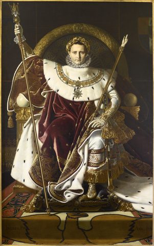 Napoleon I on His Imperial Throne by Jean-Auguste-Dominique Ingres — large framed print