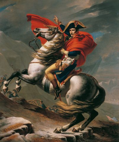 Napoleon Crossing the Alps by Jacques-Louis David — large framed print