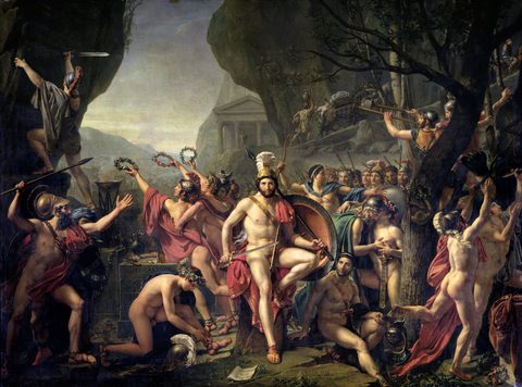 Leonidas at Thermopylae by Jacques-Louis David — large framed print