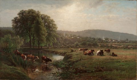 Morning in New England by James McDougal Hart — large framed print
