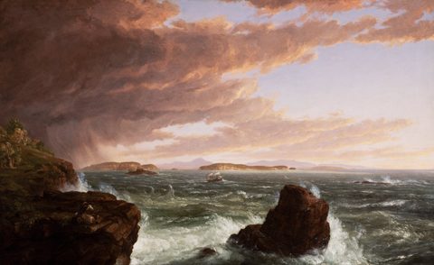 View Across Frenchman's Bay from Mt. Desert Island, After a Squall by Thomas Cole — large framed print