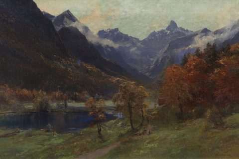 Christlessee near Gerstruben with the Trettachspitze by Edward Theodore Compton — large framed print
