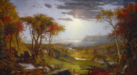 Autumn — On the Hudson River by Jasper Francis Cropsey — large framed print