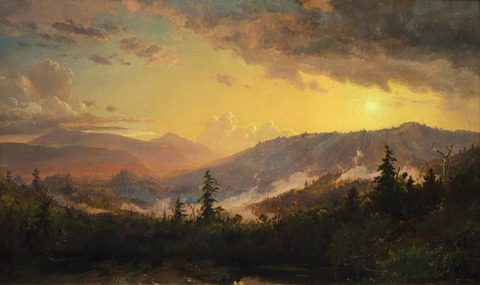 Sunset after a Storm in the Catskill Mountains by Jasper Francis Cropsey — large framed print