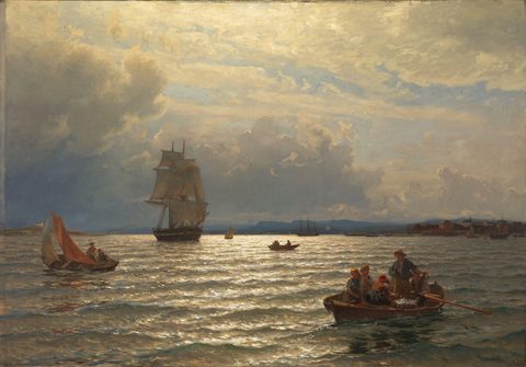 From the Inlet of Oslo by Hans Gude — large framed print
