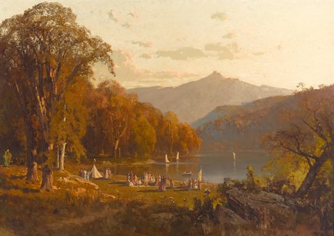 Picnic Near Mount Chocorua by Thomas Hill — large framed print