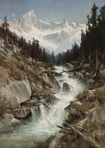 Sir Donald Peak in the Selkirk Mountains by Thomas Hill, 1890, framed print