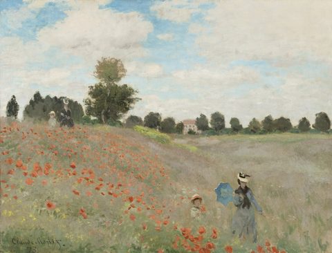 Wild Poppies, near Argenteuil by Claude Monet, 1873, framed print