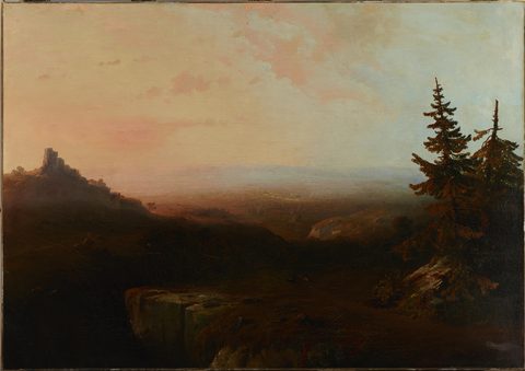 Mountain Scene by Thomas Moran — large framed print