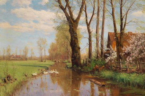 Sommeridylle (Idyllic Summer Scene) by Walter Moras — large framed print