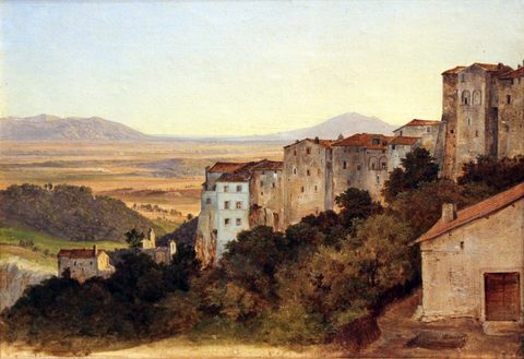 A View of Olevano by Heinrich Reinhold, 1823, framed print