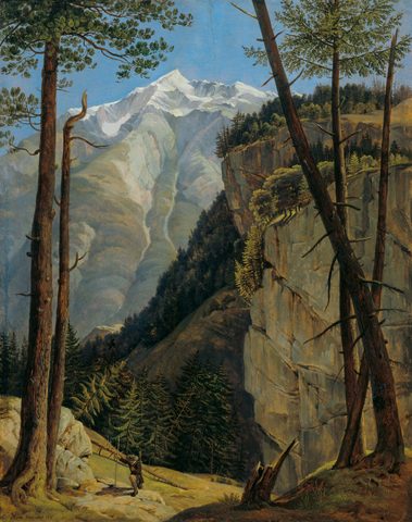 The Watzmann from the Wimbachtal by Heinrich Reinhold, 1818, framed print