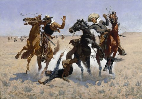 Aiding a Comrade by Frederic Remington — large framed print