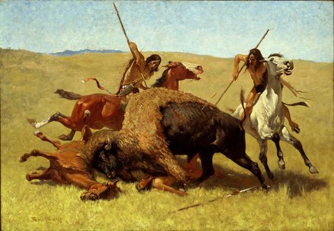 The Buffalo Hunt by Frederic Remington — large framed print