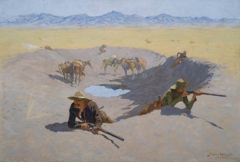 Fight for the Waterhole by Frederic Remington — large framed print
