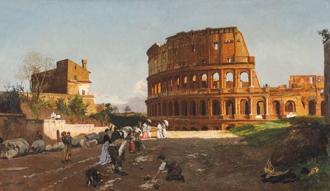 Near the Colosseum by Michele Cammarano — large framed print