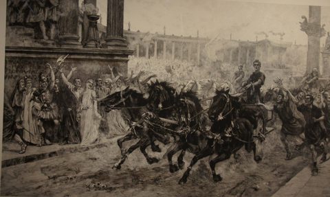 The Arrival of the Victor by Ulpiano Checa, 1903, framed print