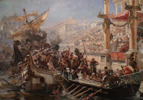 The Naumachia by Ulpiano Checa — large framed print