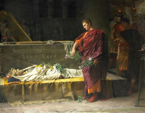 Caesar at the Tomb of Alexander the Great by Gustave Courtois — large framed print