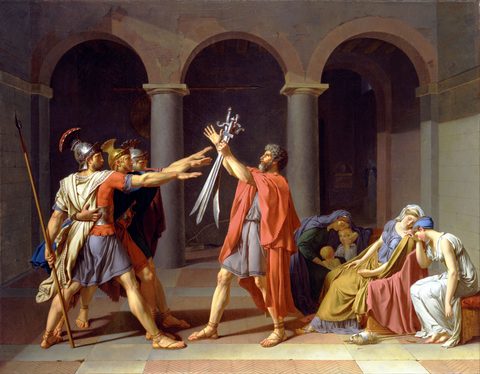 Oath of the Horatii by Jacques-Louis David — large framed print