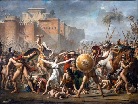 The Intervention of the Sabine Women by Jacques-Louis David — large framed print
