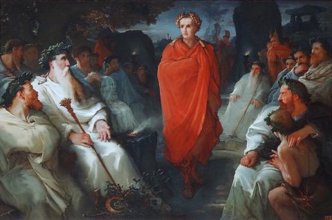 Caesar Comes to Treat with the Druids by François-Hippolyte Debon — large framed print