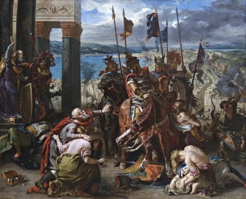 The Entry of the Crusaders into Constantinople by Eugène Delacroix — large framed print