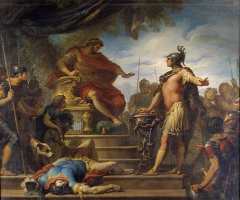 Mucius Scaevola before Porsenna by Jacques Dumont — large framed print