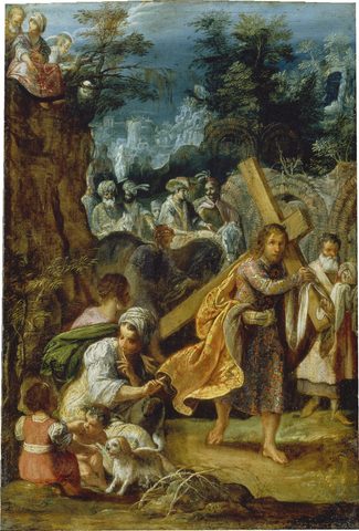 Heraclius Carrying the Cross into Jerusalem by Adam Elsheimer, 1603–05, framed print