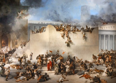 The Destruction of the Temple of Jerusalem by Francesco Hayez — large framed print