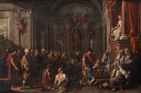The Oath in the Temple of Jupiter by Johann Heiss — large framed print