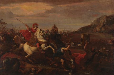 The Battle of the Milvian Bridge by Jacques Courtois — large framed print