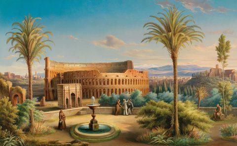 Rome, a View of the Colosseum by Vilém Kandler — large framed print